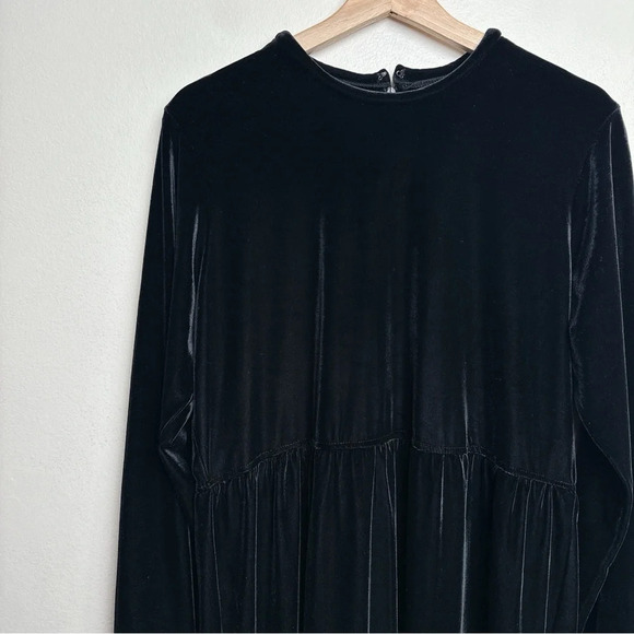 Vintage Talbots Womens Size M Mock Neck Long Sleeve Elastic Waist Velvet Dress - Picture 8 of 15